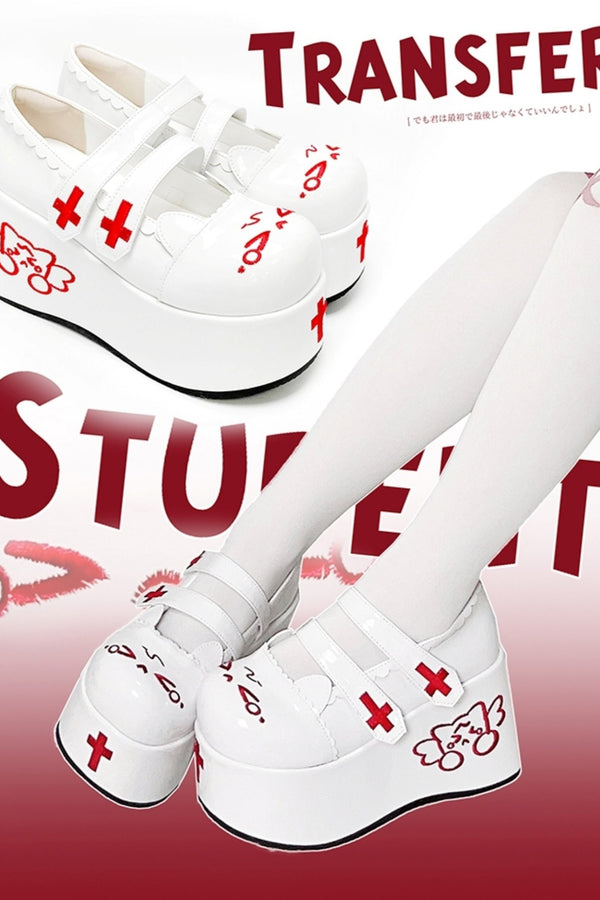Sweet Embroidered Platform Shoes