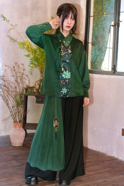 Chinese Style Wide Stitch Pants