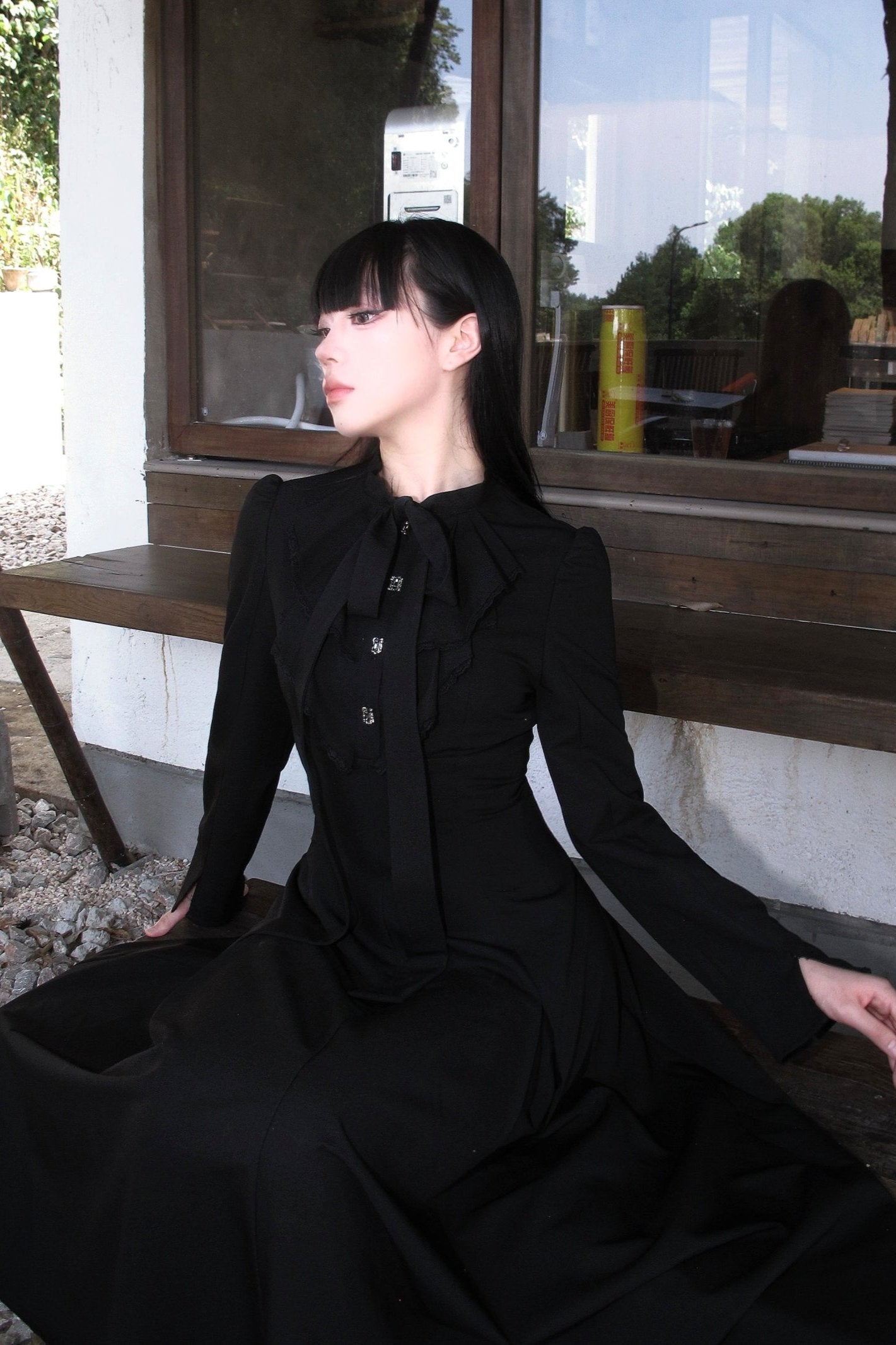 Hepburn Style French Black Dress