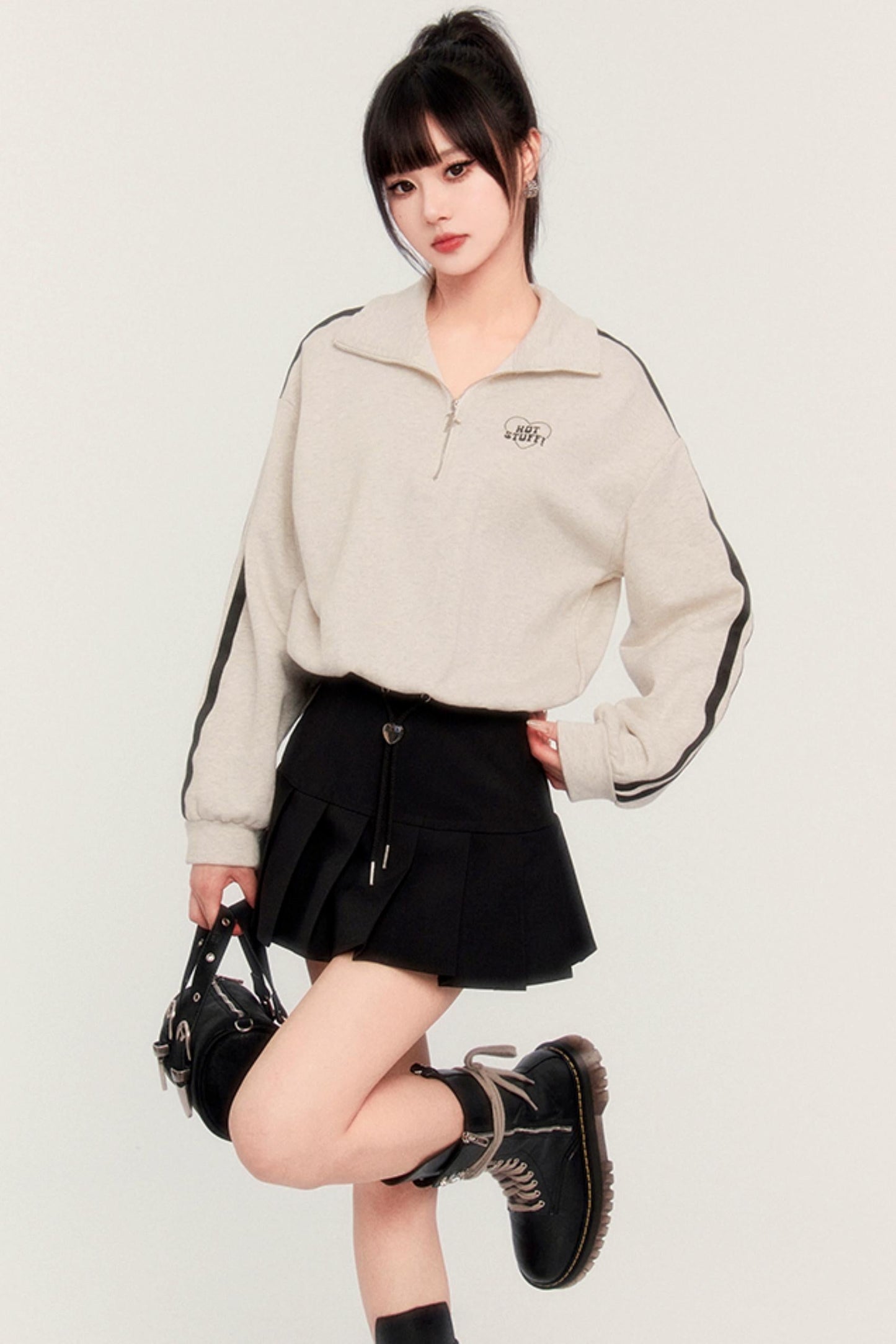 カジュアルツーピースプリーツドレス