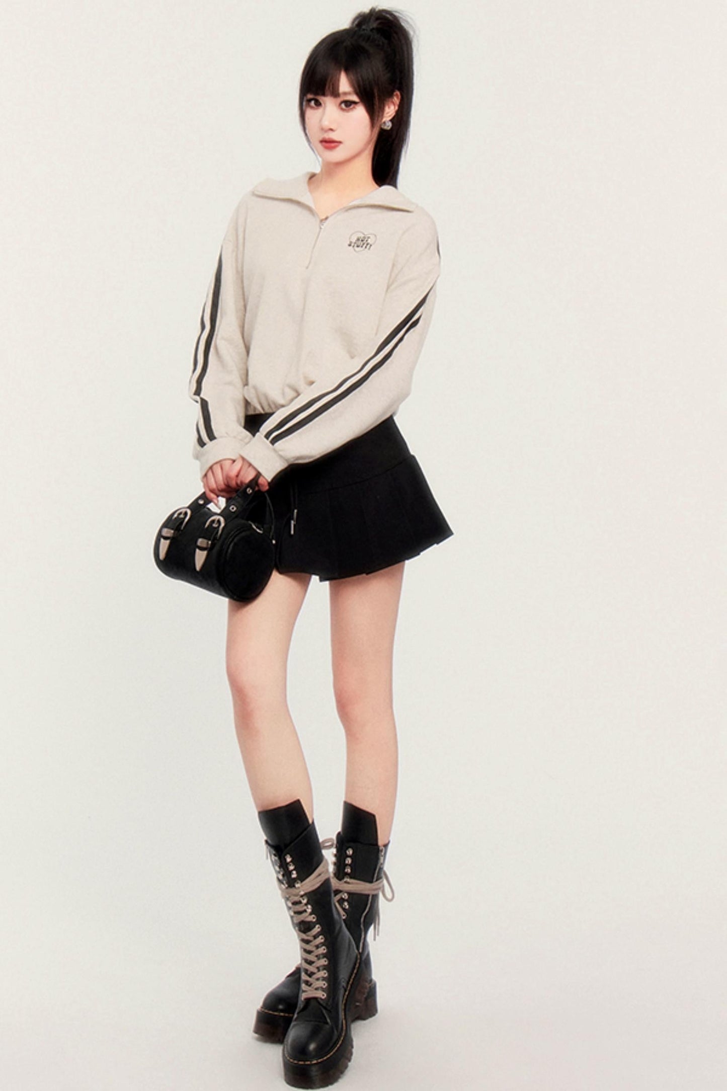 カジュアルツーピースプリーツドレス