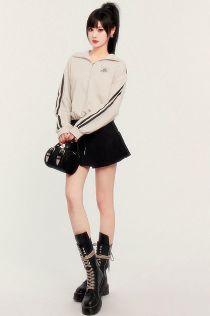 カジュアルツーピースプリーツドレス