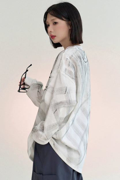 American Plain Lin Luzle Long Sleeve T -shirt