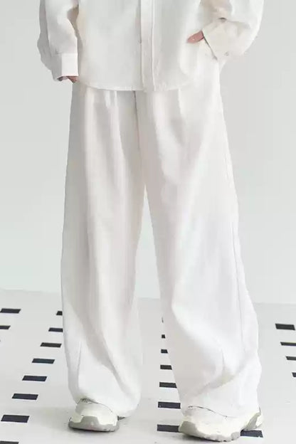 Cotton Linen Long Sleeve Shirt Trousers Set-Up