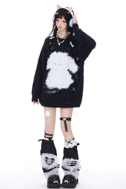 Cool Mohair Loose Soft Pullover Sweatshirt