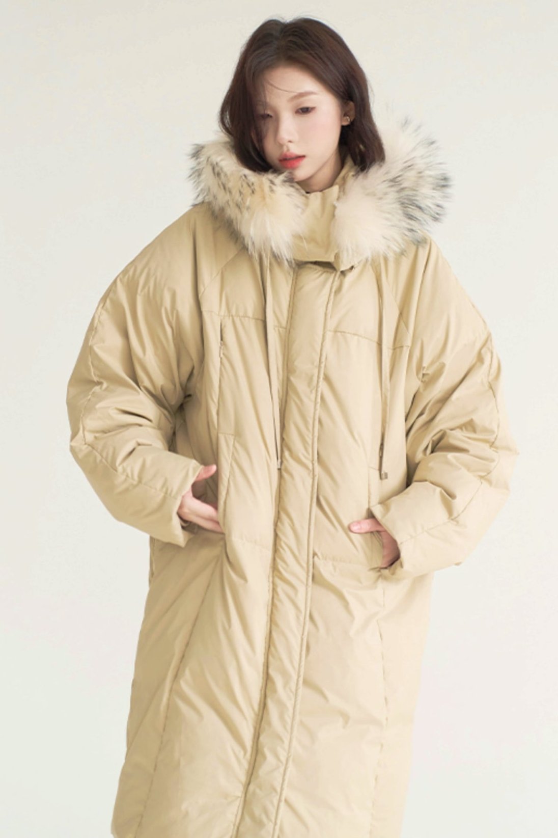 Real face color down jacket