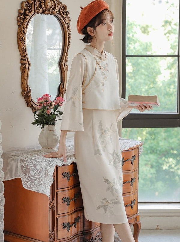 チャイナドレス＋フラワーベスト