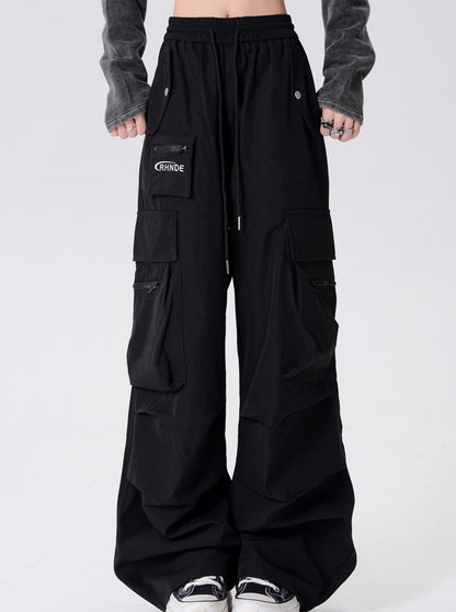 Casual loose cargo straight pants