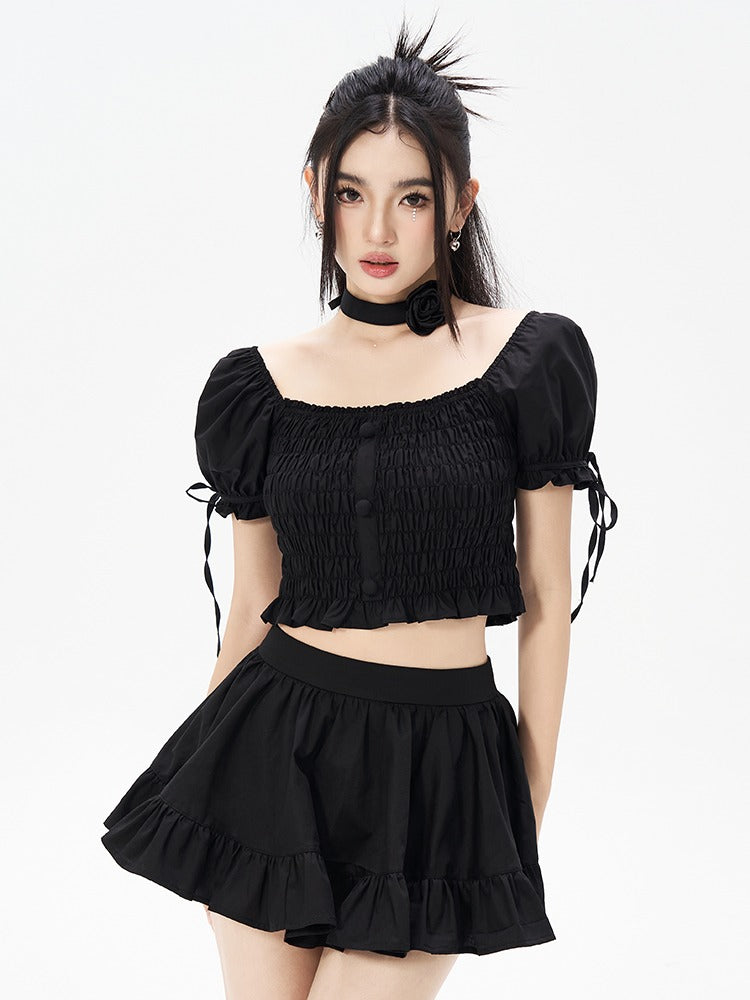 Sweet spicy pufferley brose flower neck tops