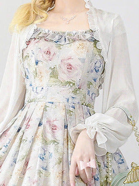 Forest Basket Elegan Trochrasic Lolley Ta Dress + Cardigan