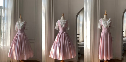 [Pre-order Deadline: April 14] Classic Lapel Shoulder Sweet Lolita Corset Long Suspender Dress