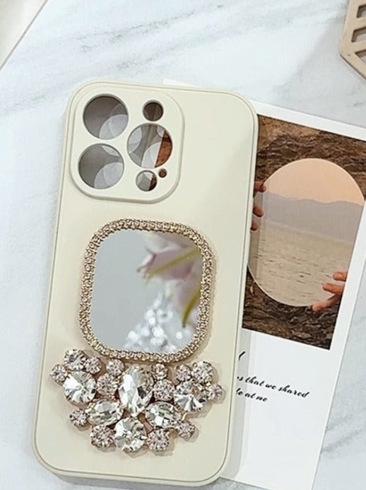 ミラーラインストーンスマホケース