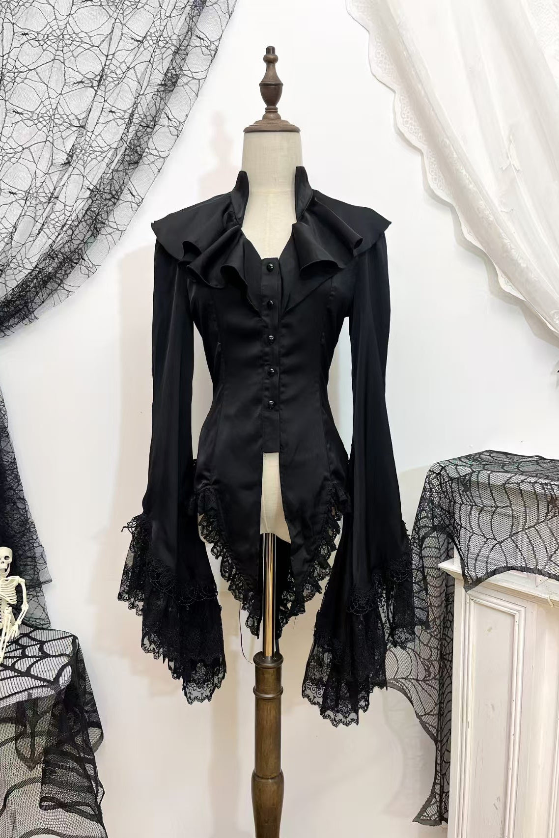 【12月20日予約締切】バタフライシャドースタンドカラーゴシックエレガントプリンスシャツ