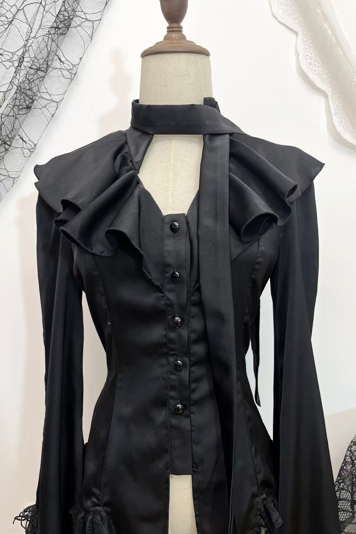 【12月20日予約締切】バタフライシャドースタンドカラーゴシックエレガントプリンスシャツ