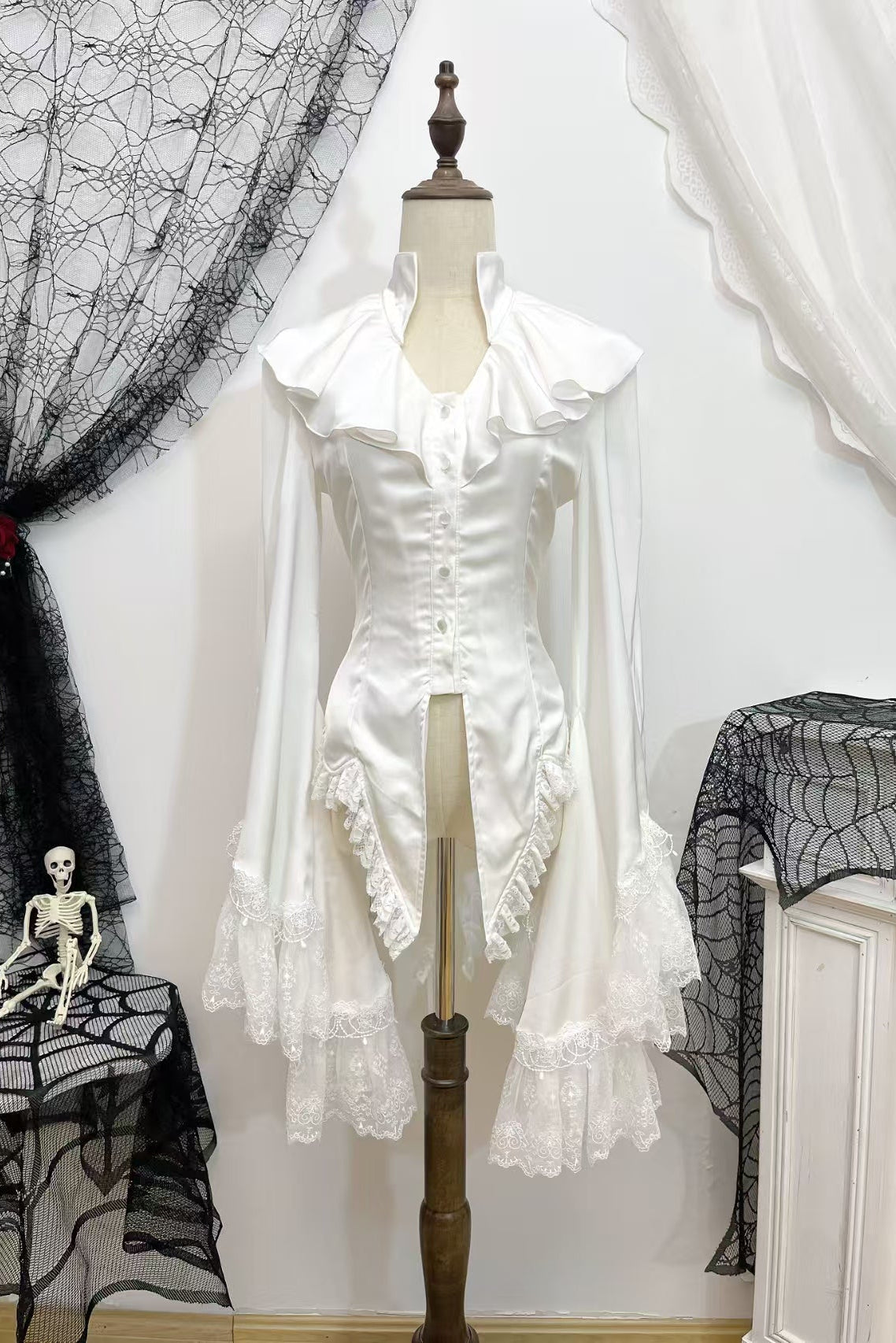 【12月20日予約締切】バタフライシャドースタンドカラーゴシックエレガントプリンスシャツ