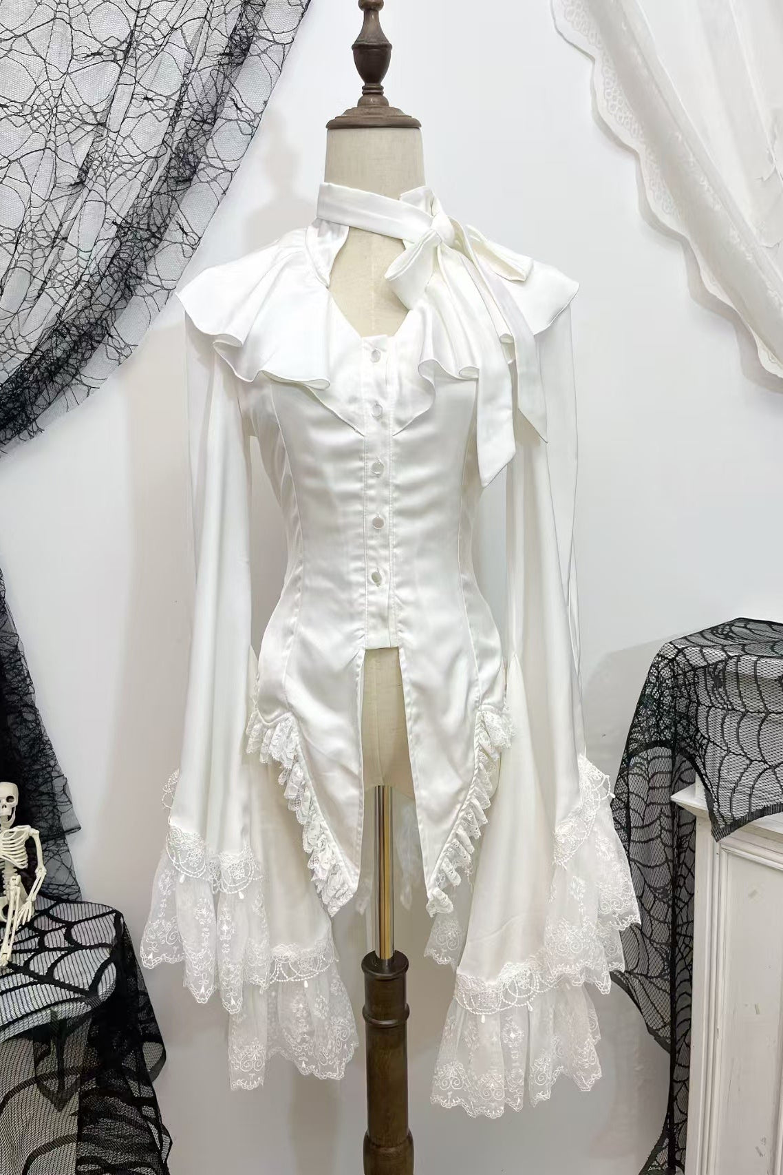 【12月20日予約締切】バタフライシャドースタンドカラーゴシックエレガントプリンスシャツ