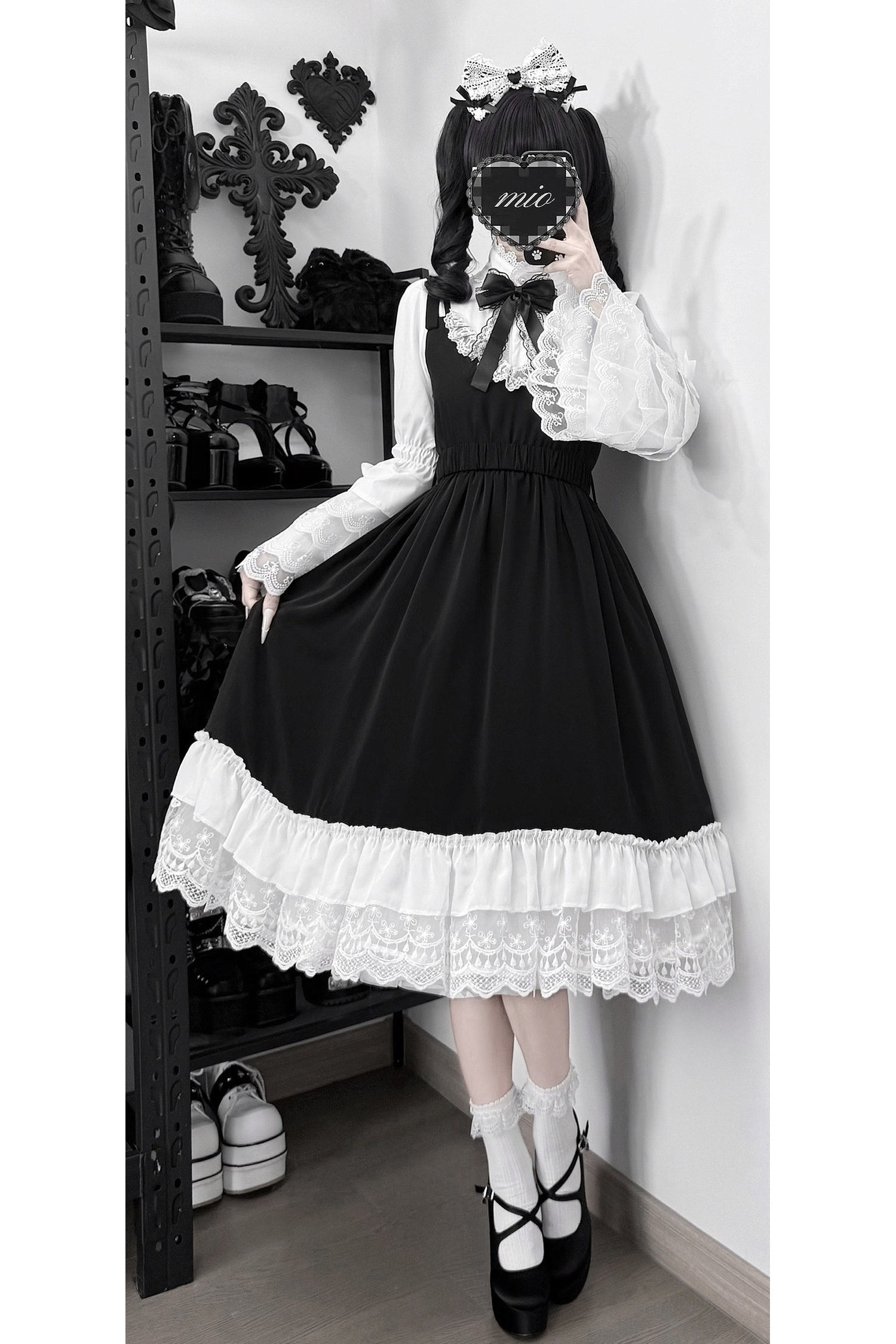 予約商品】レッドブラックダークゴシックロリータジャカードコルセット