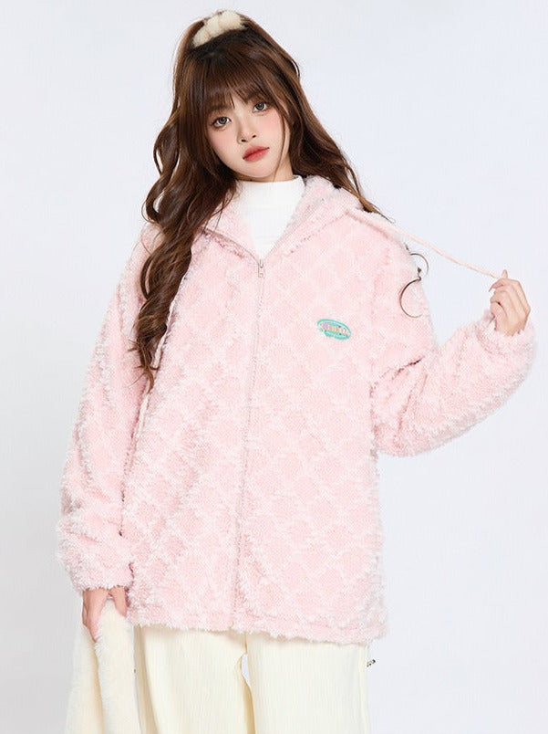 Bunny Ear Hood Plush Cotton Jacket