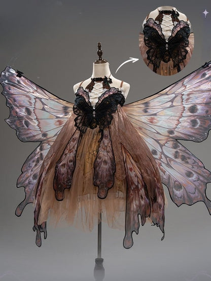 【12月16日予約締切】withered leaf butterfly2.0ゴシックロリータバタフライウイングドレスTypeA/B