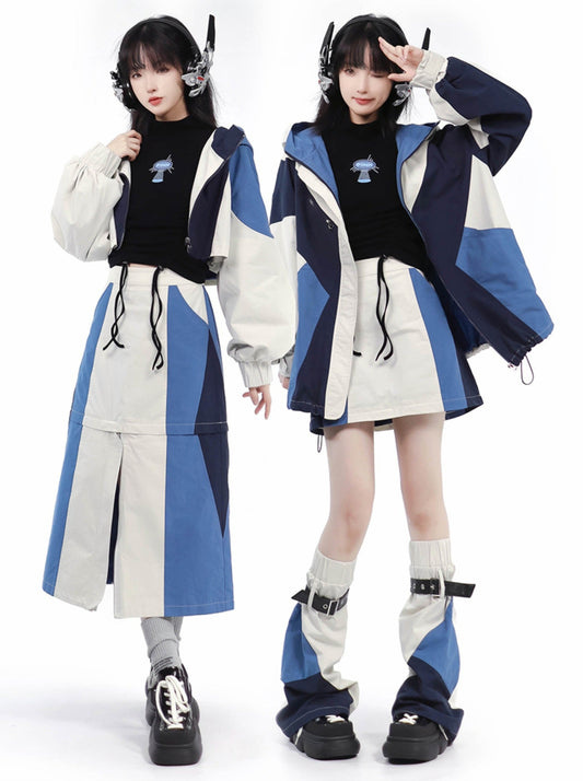 Veste polaire bleue Mechanical Future Design Casual Suit