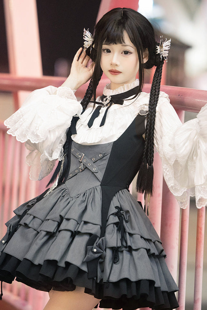 Mechanic College Style Lolita Suspender Dress