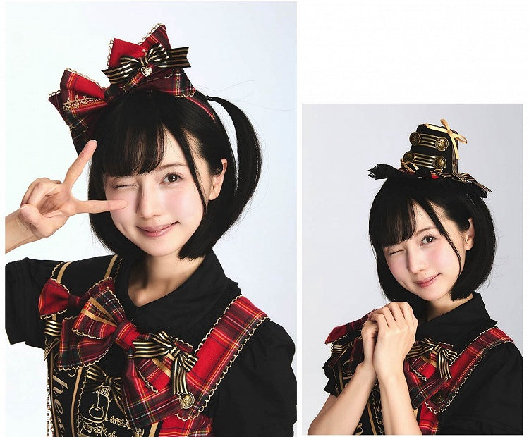 【7月18日預購截止】藍色/紅色/綠色偶像蘿莉塔系列帽子＋蝴蝶結髮箍