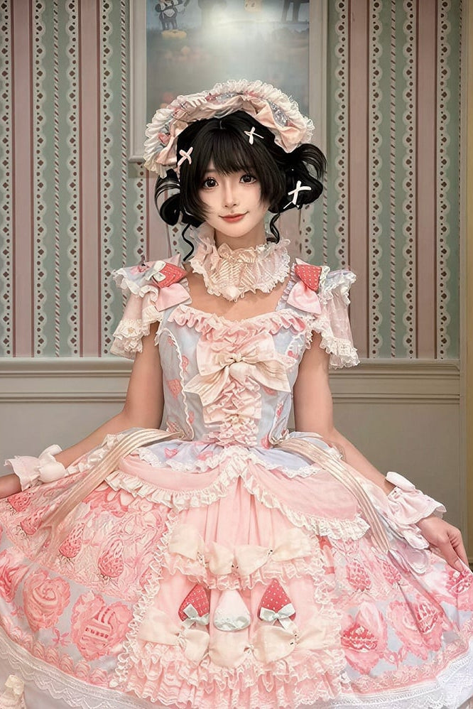 【6月26日予約締切】ストロベリースイートロリータシリーズアクセサリー（ケーキハット・ボンネット・チョーカー・ケーキバッグ）