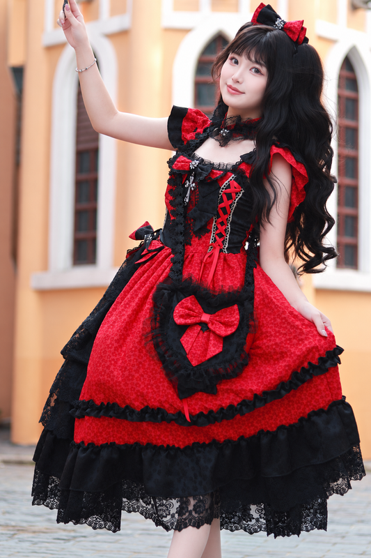 Flipped Ace of Spades Lolita Dress+Accessory