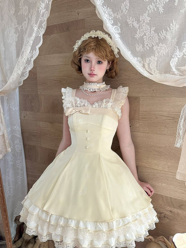 【1月29日予約締切】エレガントスイートロリータフリルリボンサスドレス＋チョーカー