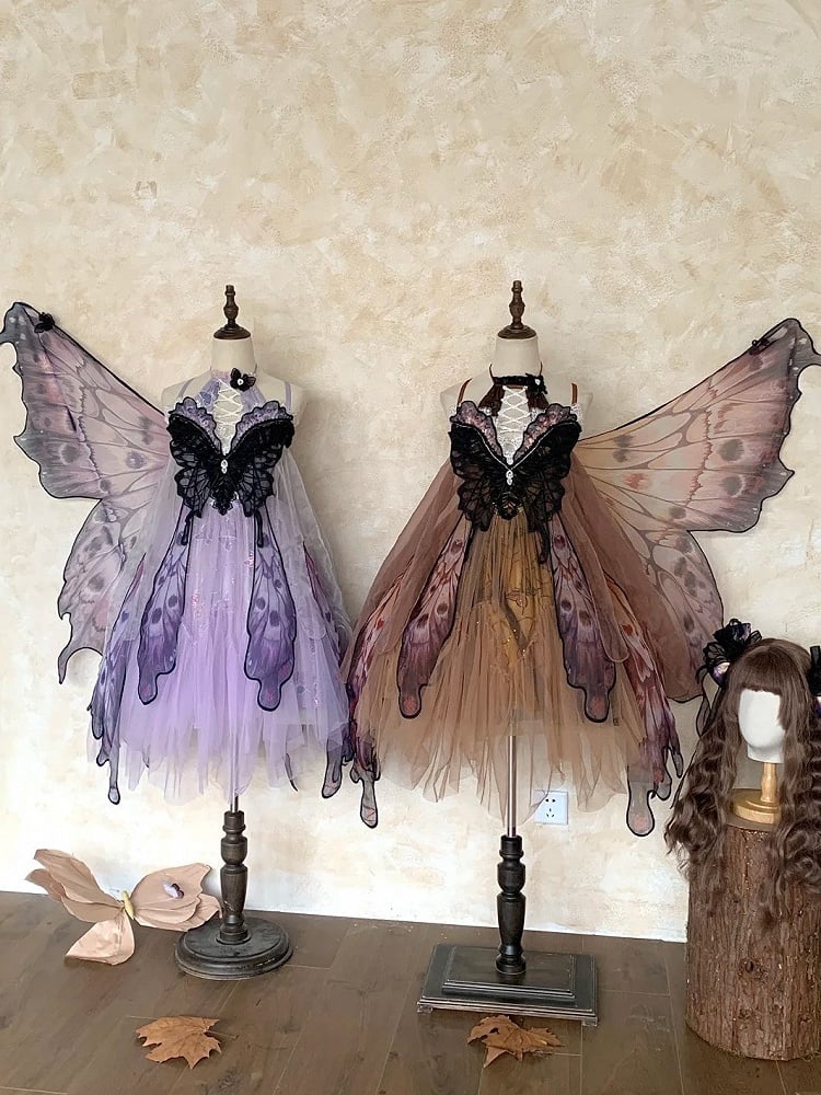 【12月16日予約締切】withered leaf butterfly2.0ゴシックロリータバタフライウイングドレスTypeA/B
