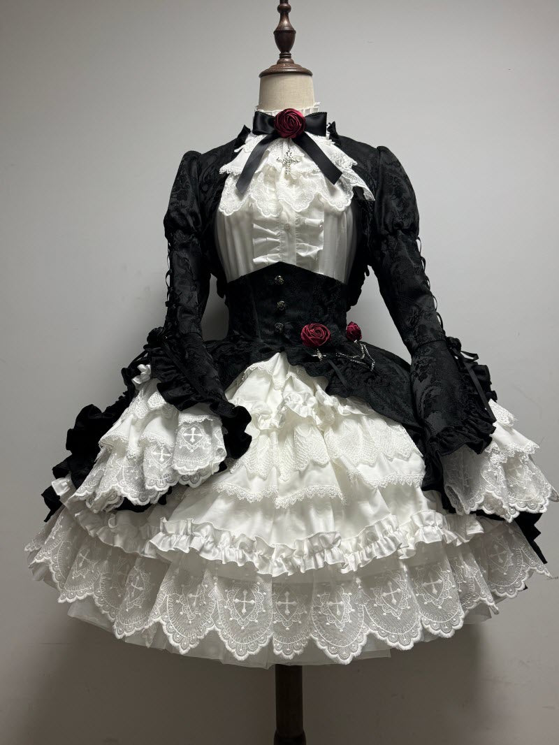 【12月26日予約締切】ブラッドムーンローズラッフルシャツ＋ゴージャスコルセットスカート＋ボレロジャケット＋ヘアバンド