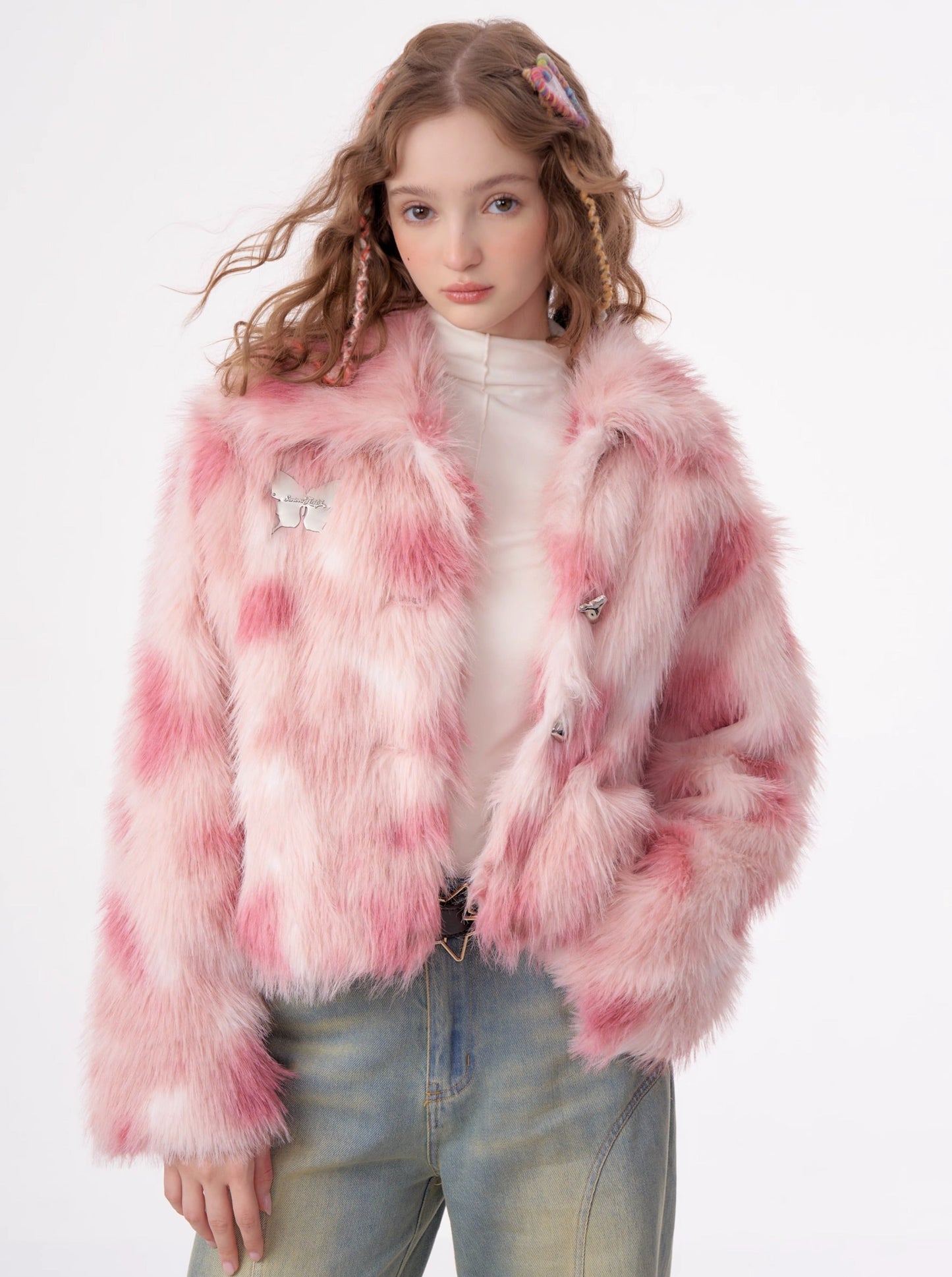 Fur Dot Design American Retro Doll Coat