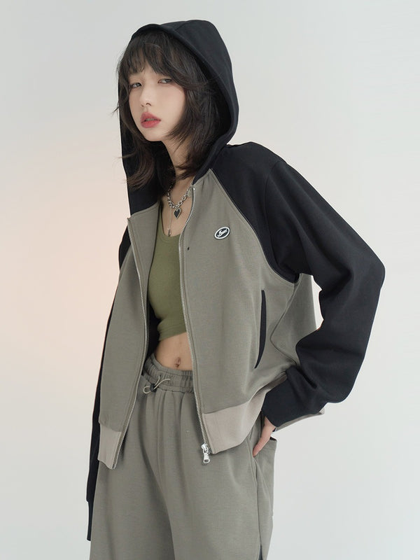 ストリートショートフーディージップジャケット