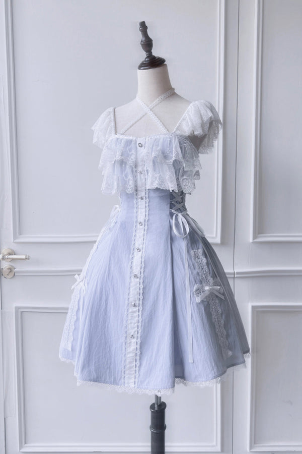 【予約商品】ゴシックダーク地雷レースフライングスリーブドレス＋チョーカー