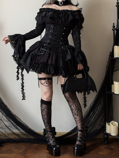 [Deadline for reservations: December 26th] witch's condition Gothic Lolita Off-Shoulder Top + Skirt + Full Set