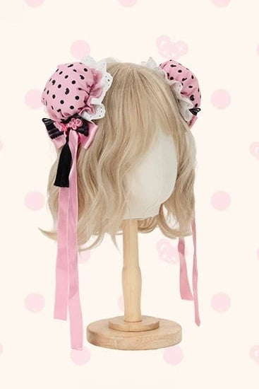 [Reservierungsschluss am 1025] Pink/Grüne Chinoiserie-Lolita-Sweet-Panda-Serie Accessoires (Teetassen-inspirierter Minihut, Pandaohren-Haube, Pandaohren-KC, Pandaohren-Barett, Haarclip, Halskette, Handtasche, Quastenbrosche, Socken)