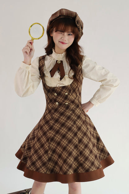 [Reservation Deadline February 3rd] Vintage Detective Series Lapel Cape + Suspender Dress + Ribbon Brooch