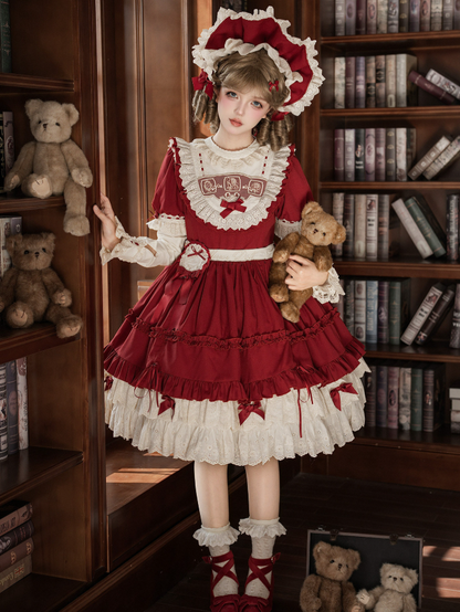 【4월 1일 예약마감】미러돌 앤티크 풀업 레이어드 원피스 + 풀 세트