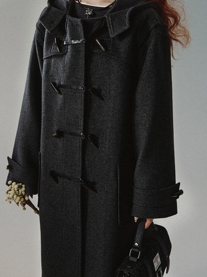 Wool Retro Classic College Style Long Wool Coat