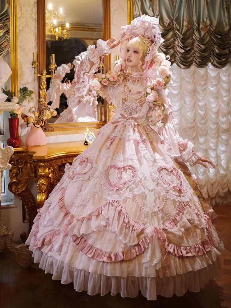 【2月22日予約締切】アンティークベリーローズロマンティックファンタジーロリータロングドレス