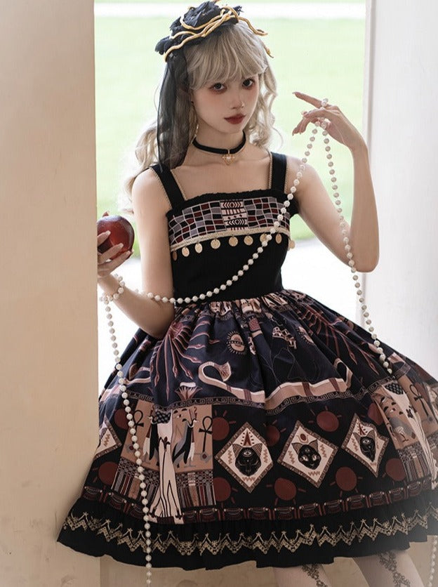 With Puzi Original Design Kula Print Suspender Dress + Lace Skirt