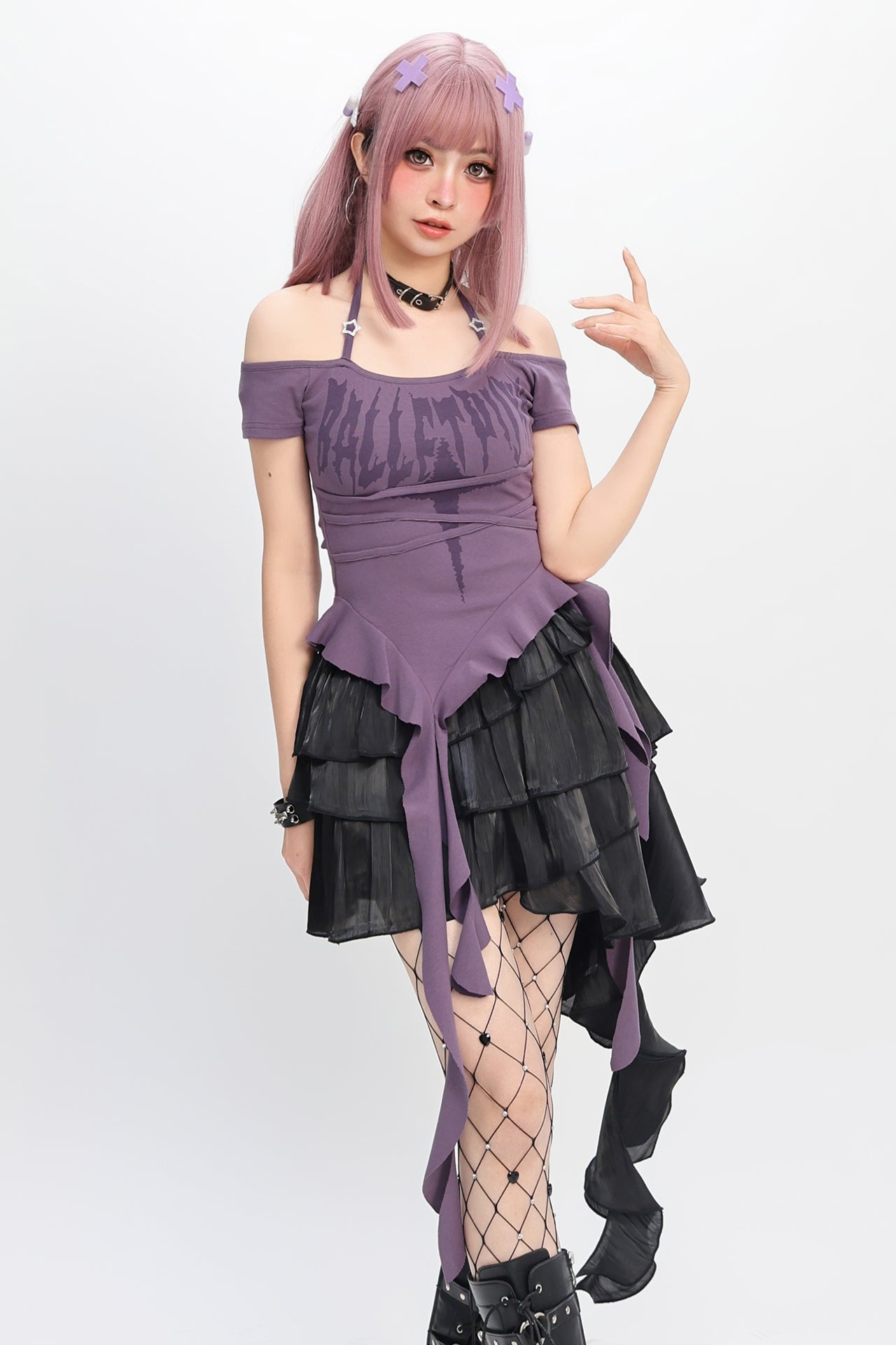 ブラックウィングスターリングアシメスカート