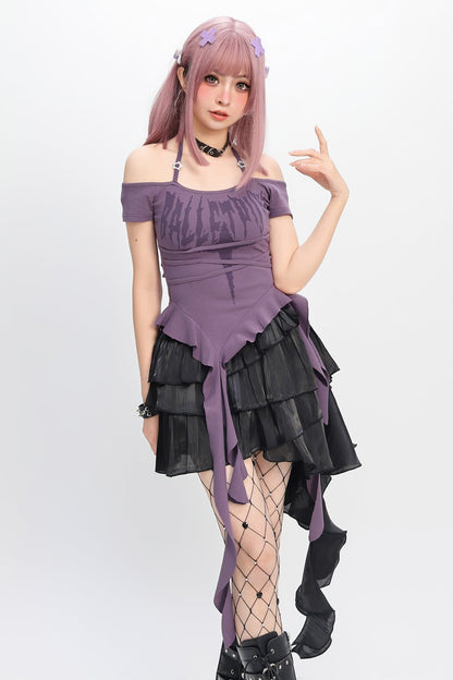 ブラックウィングスターリングアシメスカート