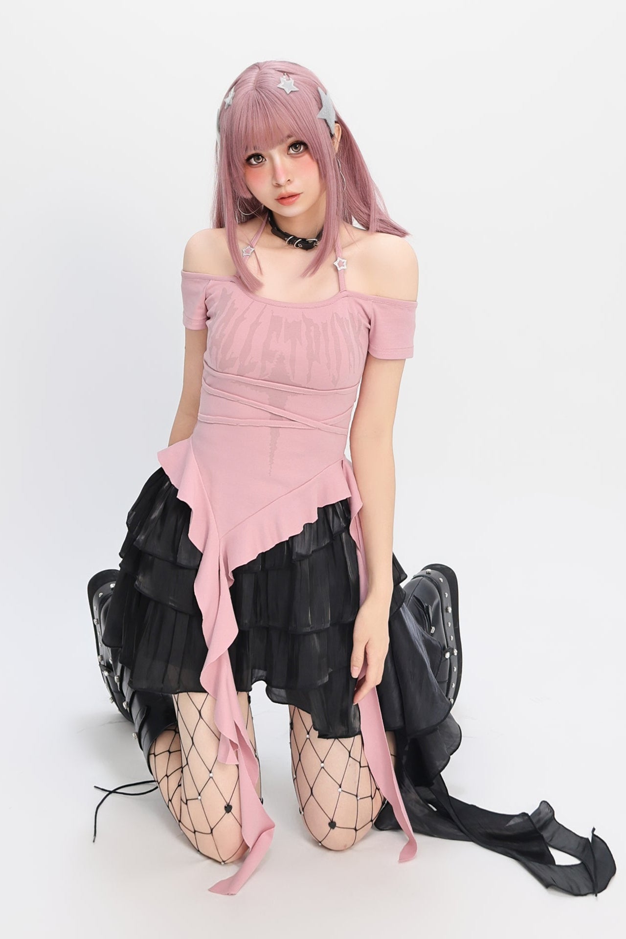 ブラックウィングスターリングアシメスカート