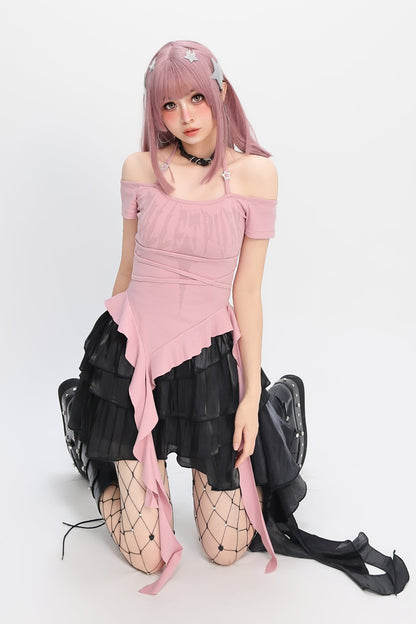 ブラックウィングスターリングアシメスカート