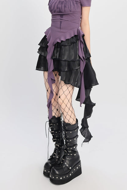 ブラックウィングスターリングアシメスカート