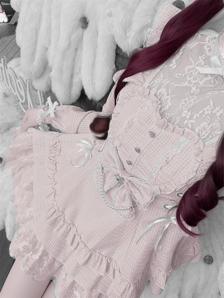 [Pre-order Deadline: April 22] Sweet and Gothic Floral Lace Ruffle Ribbon Dress Suit Full Set