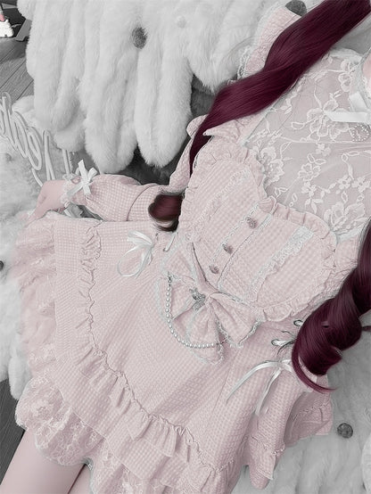 [Pre-order Deadline: April 22] Sweet and Gothic Floral Lace Ruffle Ribbon Dress Suit Full Set