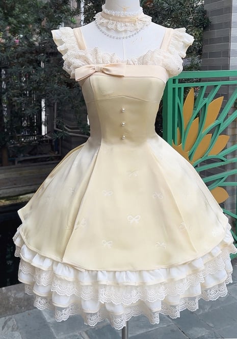 【1月29日予約締切】エレガントスイートロリータフリルリボンサスドレス＋チョーカー