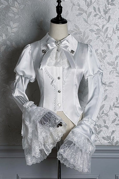 Black Mist Banquet Gothic Cross Rose Bonnet + Veil + Brooch